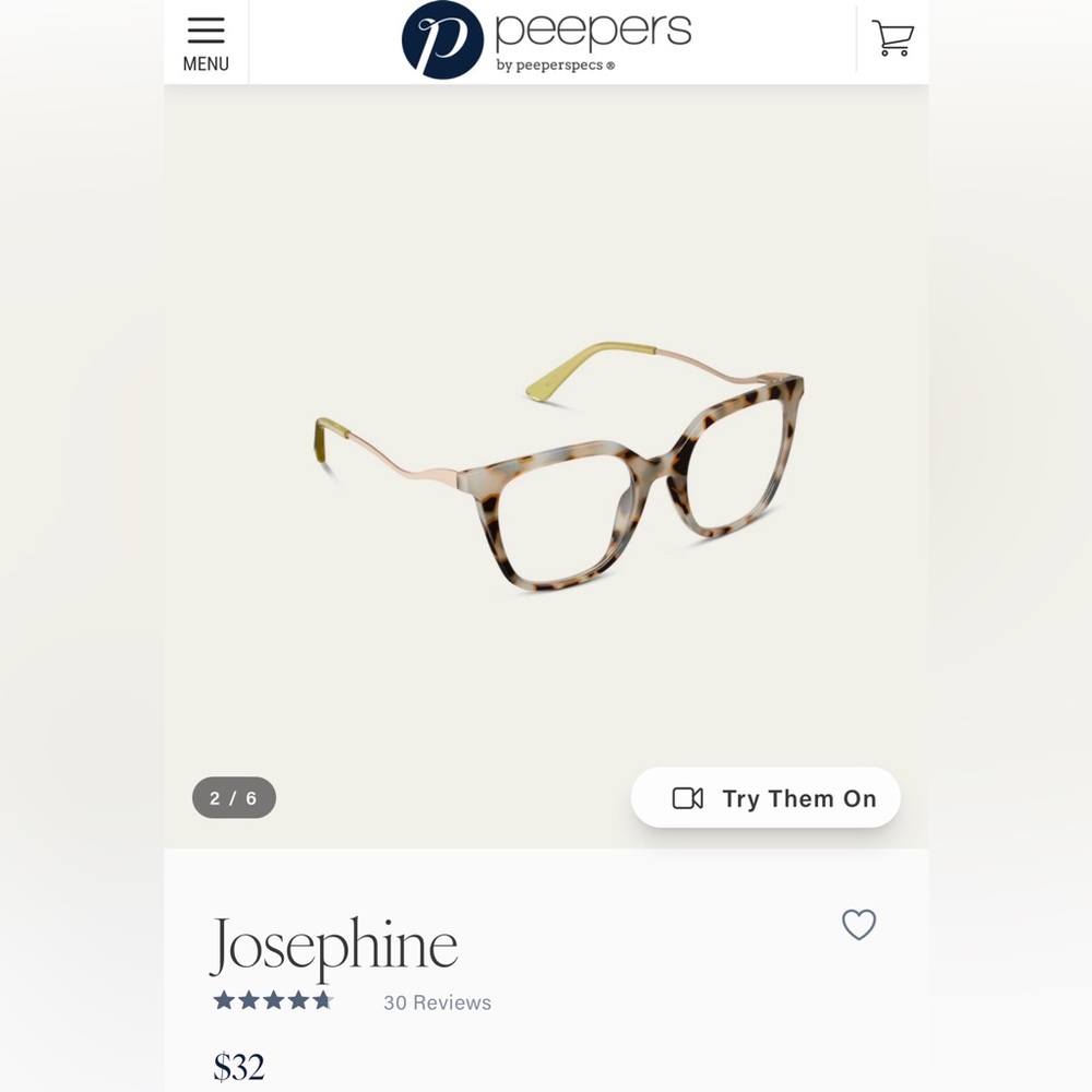 Peepers Brown Tortoise Blue Light Reading Glasses +1.25 (Blue Light) - Picture 6 of 8